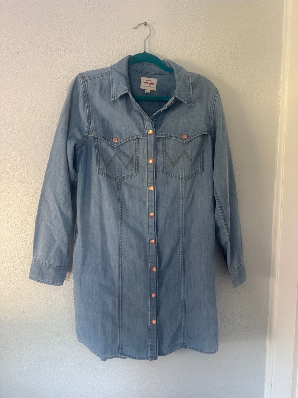 Wrangler Light Blue Denim Shirt Jacket Dress
